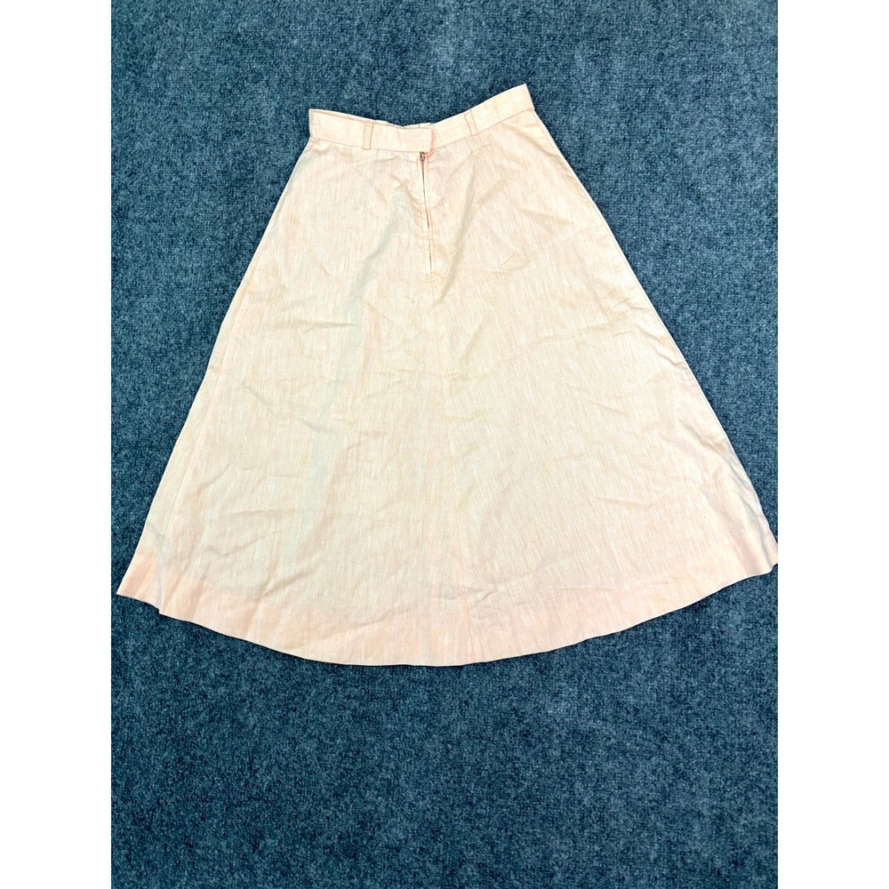 Vintage Bobbie Brooks Peach‎ A-Line Midi Skirt Womens Size 7 Retro Cottagecore - Picture 9 of 12